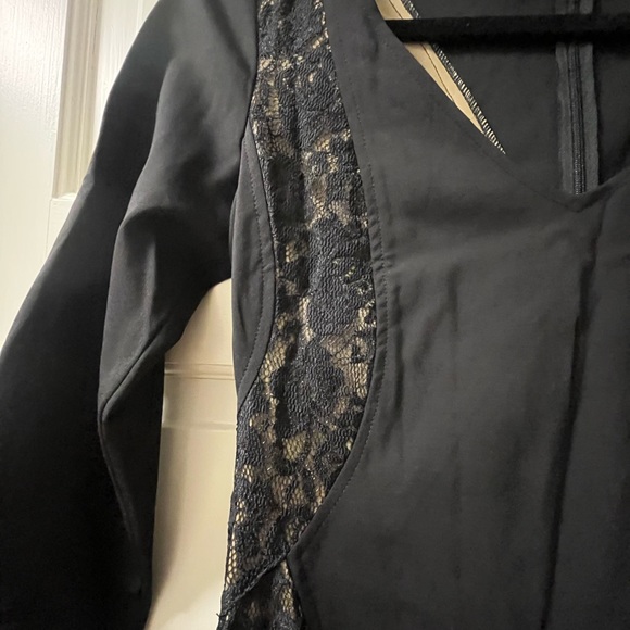 Rickie Freeman for Teri Jon dress, black with nude , size 8 - Picture 3 of 4